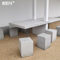Concrete Garden Stool Outdoor Terrazzo Seat Landscape Furniture