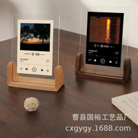 Modern U-Shaped Walnut/Beech Wood Photo Frame for Desk and Home Decor