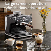 Espresso Machine with Grinder and Milk Frother, Semi-Automatic Pump Pressure Coffee Maker for Home Use