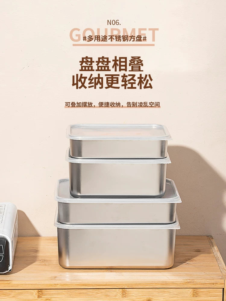 304 Stainless Steel Food Storage Container for Refrigerator and Freezer, Lunch Box, Picnic, Commercial Use