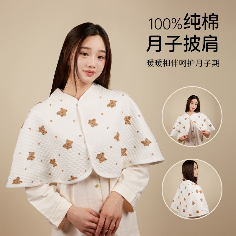 Maternity Shawl Cotton Warm Postpartum Nursing Cape for Home Office