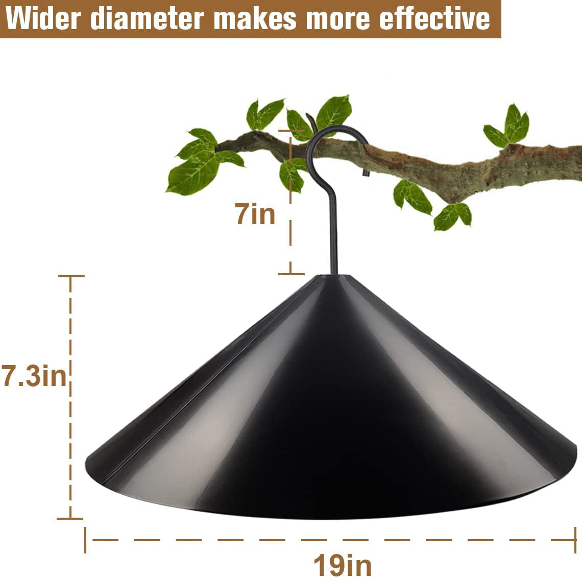 Squirrel-Proof Bird Feeder Baffle with Rotating Hanging Hook