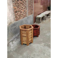 Outdoor Hexagonal Aluminum Alloy Planter Box Movable Flower Bed Creative Garden Patio Vegetable Planting Container