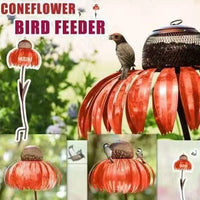 Outdoor Metal Hummingbird Feeder with Flower Design