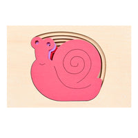 Montessori Wooden Animal Layered Puzzle for Kids, Educational Sensory Toy for Hand-Eye Coordination