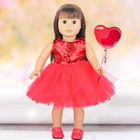 18-inch Doll Clothes Princess Dress Summer Sequin Purple Mesh Puffy Skirt Set for American Girl Dolls