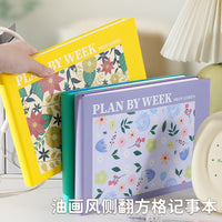 Minimalist B5 Floral Grid Notebook for Students and Business Professionals