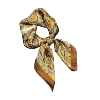 70cm French Elegant Paisley Print Square Scarf for Women, Headscarf and Neckerchief