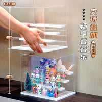 Clear Acrylic Large Capacity Blind Box Display Case Dustproof Figurine Organizer
