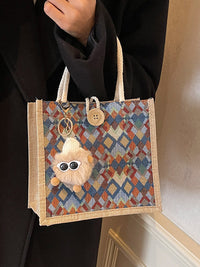 Waterproof Linen Tote Bag with High-End Feel, Autumn/Winter New Style Handbag, Small Crossbody Gift Bag