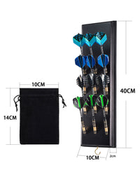 12-Hole Wall Mounted Solid Wood Dart Display Board and Accessories