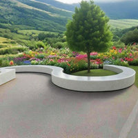 UHPC Concrete Planter Bench with Terrazzo Finish for Outdoor Landscape Seating