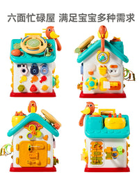 Montessori Busy House Activity Cube for Babies and Toddlers, Educational Toy for 10 Months to 1 Year Old
