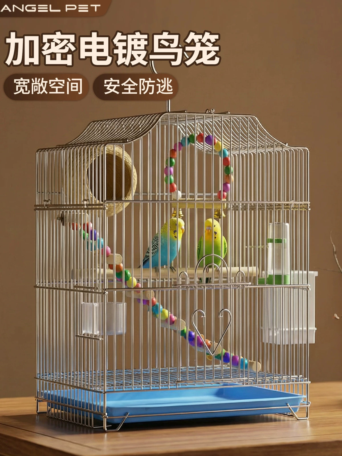 Large Parrot Cage for Budgies, Cockatiels, Peonies, Mynah Birds - Luxury Villa Design for Home Use