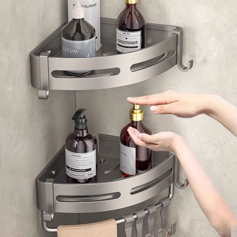 Space Aluminum Corner Shower Caddy Wall Mounted No-Drill Bathroom Storage Organizer