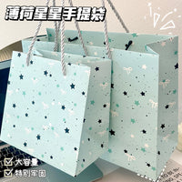 New Fresh Mint Star Gift Bag High-Value INS Style Large Capacity Exquisite Handbag for Gifting and Storage