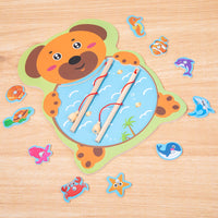 Magnetic Wooden Fishing Game Toy Set for Toddlers, Educational Parent-Child Interactive Play