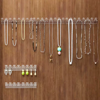 Behind-Mirror Jewelry Organizer with Hooks for Necklaces, Bracelets, and Earrings - Wall-Mounted Display Rack