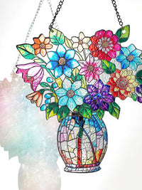 Decorative Stained Glass Wall Vase / Watering Can for Garden & Patio