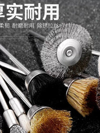 Rotary Tool Wire Brush Set for Polishing, Rust Removal, and Cleaning Wood, Metal, and Carvings
