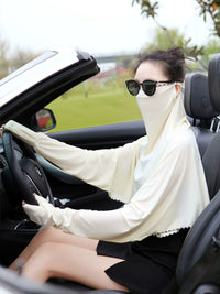 Women's Sun Protection Cape with Sleeves, Loose Fit, Cooling Shawl for Cycling and Driving