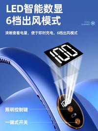 Portable Neck Fan with Cooling Feature, LED Lights, and Digital Display