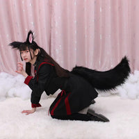 Handmade Faux Fur Animal Tail Cosplay Accessory - Fox and Wolf Styles