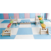Kids Indoor Climbing Frame and Slide Set for Early Education and Sensory Training