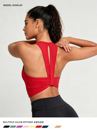 Integrated Padded Backless Yoga Sports Bra for Running & Training