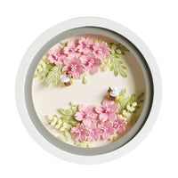 Quilling Paper Art Night Light Kit with Round Frame for Desktop Decor and Creative Gifting