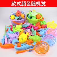 Kids Magnetic Fishing Game Toy Set with Light-Up Fish for Indoor Outdoor Play