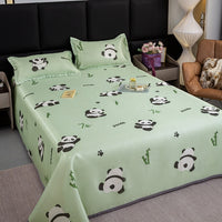 Luxury Washable Ice Silk Cooling Mat 3-Piece Set with Twill Weave for Air-Conditioned Rooms