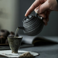 Handmade Shino-fired Zisha Teapot with Ball Filter, Wabi-Sabi Style, Small Capacity