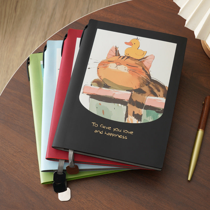 Illustrated A5 Notebook Set for Students, Lined Journal and Planner