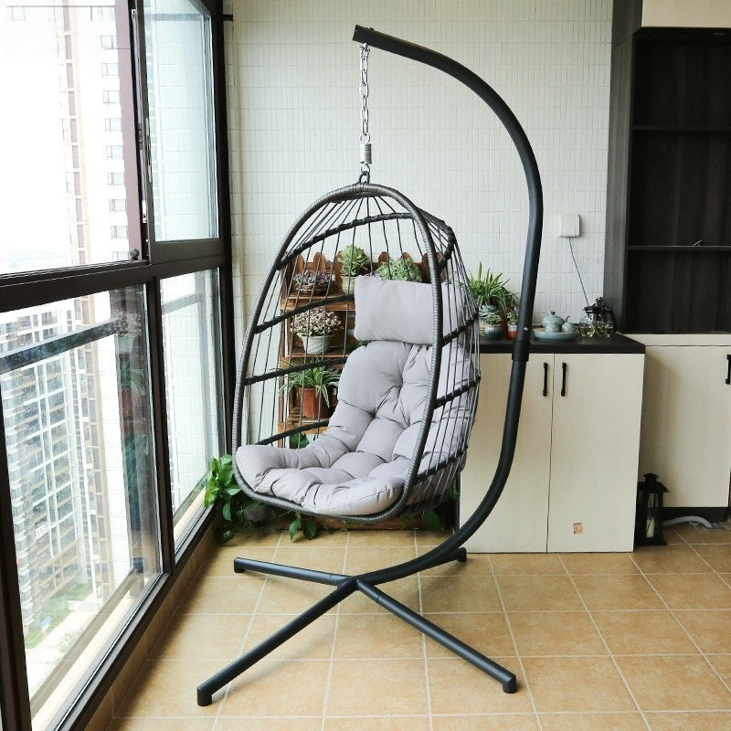 Detachable Rattan Wicker Swing Chair for Indoor Outdoor Patio Balcony Bedroom