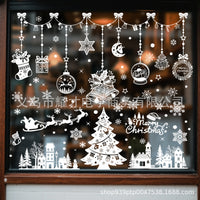 Christmas Static Window Clings - Santa, Snowman, Reindeer Decals for Holiday Decoration