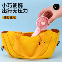 Portable Cartoon Handheld USB Rechargeable Fan with Stand for Desk & Dorm