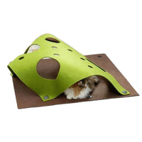 Cat Tunnel Play Mat with Scratch Pad, Thick Felt Interactive Pet Toy