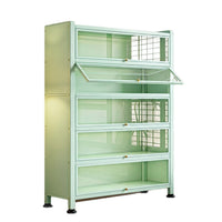 Solid Enjoy Display Cabinet with Glass Door, Dustproof Bookshelf for Collectibles and Dolls, Metal Storage Locker