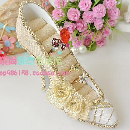 Glitter High Heel Ring Holder Jewelry Display Stand