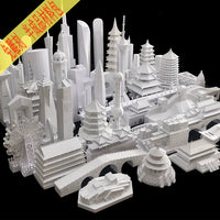 Chinese Famous Modern Landmark Ancient Architecture Handmade Paper Model 3D Puzzle Kit