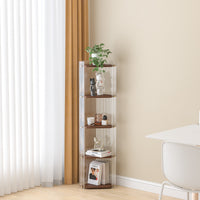 Acrylic Cosmetic Storage Corner Shelf with Wooden Base, Multi-layer Wall-Mounted Organizer for Bathroom and Vanity