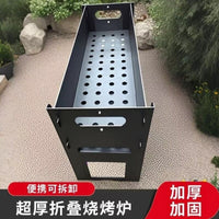 Portable Charcoal BBQ Grill with Ash Tray, Detachable Outdoor Camping Grill for Picnics and Home Use