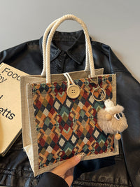 Waterproof Linen Tote Bag with High-End Feel, Autumn/Winter New Style Handbag, Small Crossbody Gift Bag