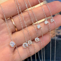 Zhao Lusi Style Teardrop Zircon Pendant Necklace with Four-Claw Mini Solitaire