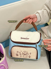 Portable Large Capacity Cosmetic Bag for Travel with Makeup Brush Storage