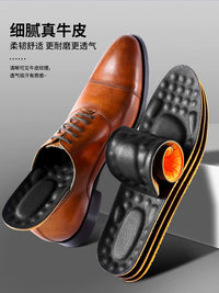 ECCO Men's Genuine Leather Insoles, Thickened, Sweat-Absorbing, Odor-Resistant, Shock-Absorbing