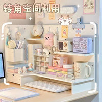 Desktop Corner Pegboard Shelf Organizer with Drawer Option for Stationery and Keys