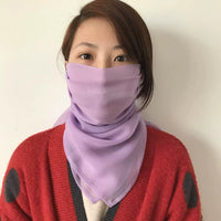 Silk Sun Protection Face Mask with Neck Guard for Women, Breathable UV Protection