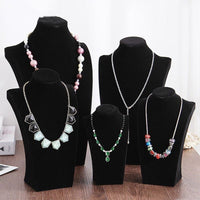 Velvet Mannequin Bust Necklace Jewelry Display Stand for Retail and Live Streaming